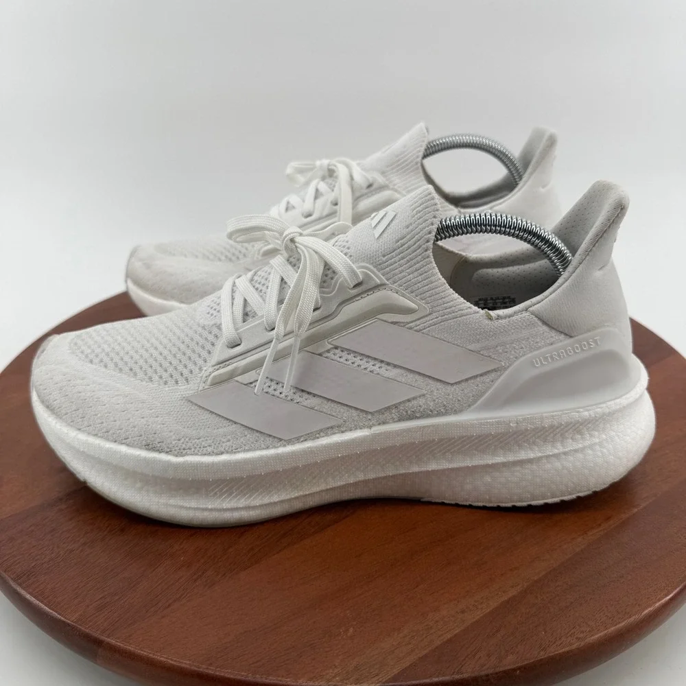 Adidas Ultraboost 5X Knit Upper Road Running Shoes Triple White JH7252  Women 11